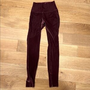 Lululemon Athletica purple wonder lounge velour Leggings‎ size 2